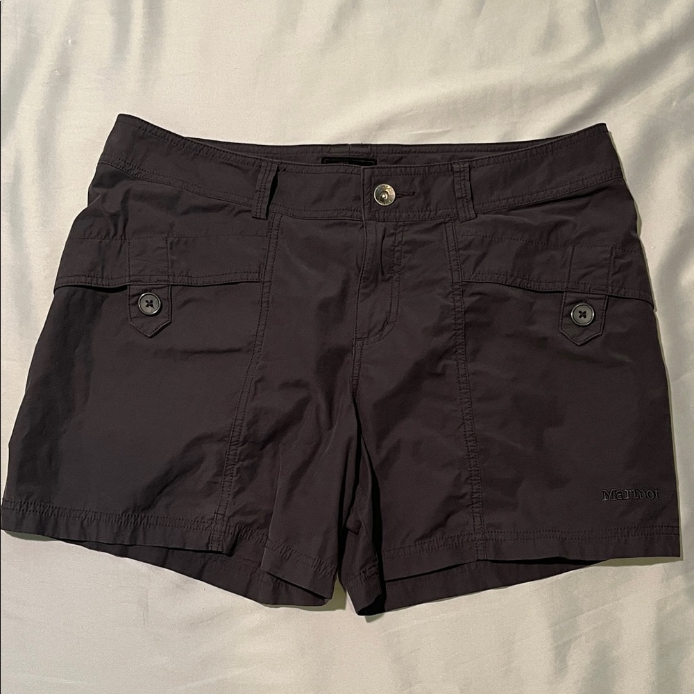 Marmot Women's Charcoal Gray Cargo Shorts Size 12 Comfy And Stylish